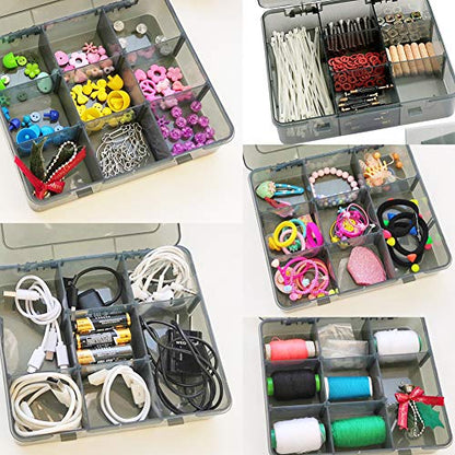 Vidifor 9 Grids Art Craft Supply Organizer Storage Containers, Compartment Storage Box with Removable Dividers for Jewelry, Beads, Buttons, Small Parts - size: 9 Grids 1 Pack