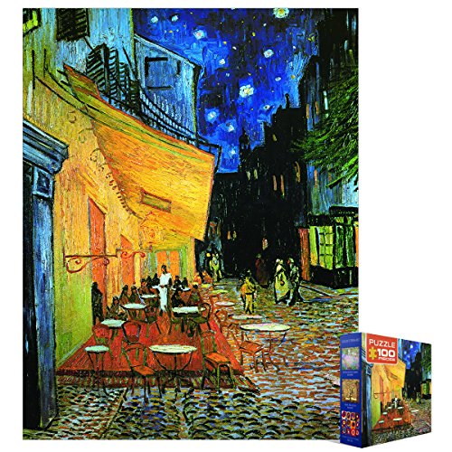 EuroGraphics Cafe at Night by Vincent Van Gogh Mini Puzzle (100-Piece) - size: 100 Piece Puzzle, style: EuroGraphics Cafe at Night by Vincent Van Gogh Mini Puzzle (100-Piece)