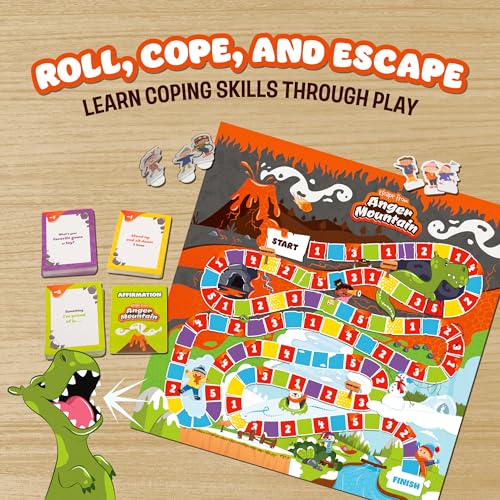Escape from Anger Mountain Board Game | Anger Management Game for Kids Ages 6+ | Coping Skills and Emotional Regulation | Therapy Game for Kids | 2-8 Players