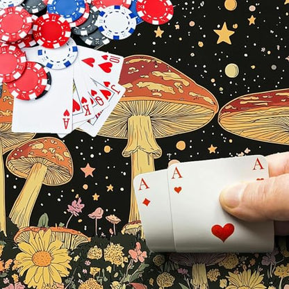 Mushrooms Psychedelic for MTG & TCG Playmat Mouse Pad,BFDHGQZC 24" x 14" Game Mat for MTG/RPG/CCG Trading Card Game Playmats Table Mat Perfect for Card Games Video Games Computer Office - color: Mushrooms Psychedelic