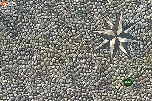 3’ x 3’ Mouse Pad Rubber Battle Mat: Cobblestone Center + Bag
