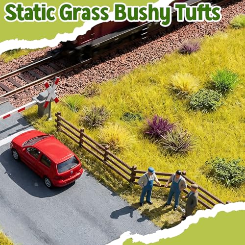 Warmtree 360 Pcs Static Grass Lowland Shrubs Tuft Terrain Model Kit for Train Landscape Railroad Scenery Sand Military Layout Model Miniature Bases and Dioramas - color: Color D
