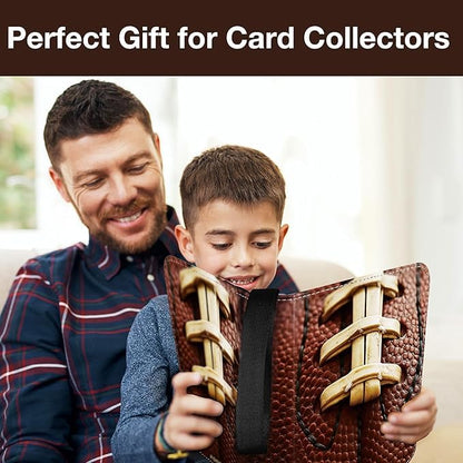 Trading Card Binder 400 Card Capacity, 50 Removable Sleeves (4 Pocket), Zipper Card Album Organizer for TCG Cards (Football) - color: Football