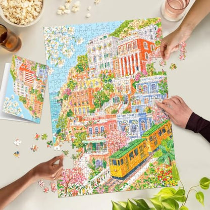 Puzzles for Adults 1000 Pieces, Jigsaw Puzzle for Adults, Fun Challenging Puzzle, Coastal Tram Puzzles Game, Interlock Perfectly No Dust, Gifts for Easter Mother’s Day - color: Coastal Tram