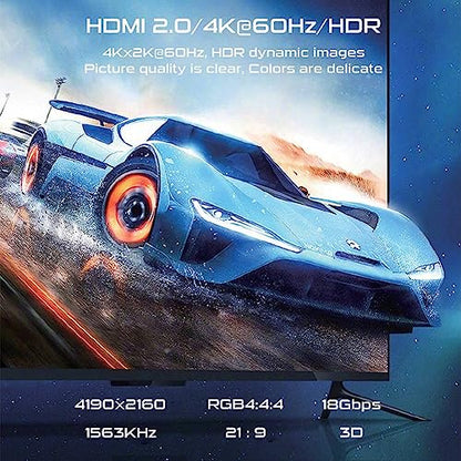 HDMI 2.0 Switch 3 in 1 Out 4K@60Hz, HDMI Switcher Splitter 3x1, Supports GRB4:4:4, HDCP2.2, HDMI2.0, HDR10, for PS5/4 Blu-Ray Fire Stick Roku PC and More