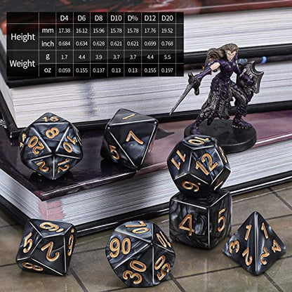 CiaraQ 182pcs Polyhedral Dice Set for Dungeon and Dragons MTG Table Games | 26 Acrylic Role Playing Dice sets for D&D with Large Drawstring Bag. 7 per set (D4-D20), Lightweight & durable. Ages 14+. - color: 26 Colors-classic Font