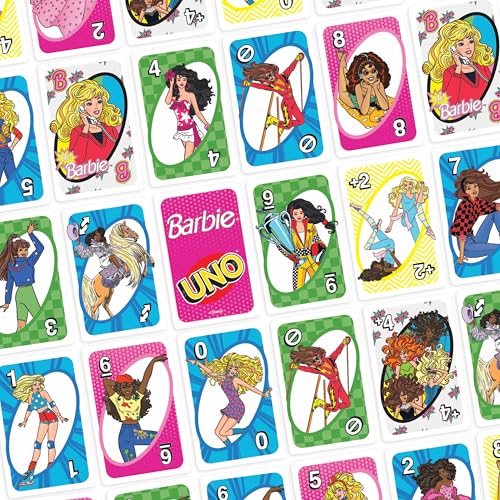 Mattel Games UNO Barbie Card Game with Special “Hi, Barbie!” Rule for Kids, Adults & Family Nights, Game Nights, Travel, Camping & Parties. - style: UNO Barbie