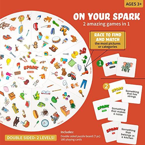 Matching Game Preschool Board Games for Kids 2-in-1 Picture Cards, Match and Category Games, Speech Therapy Materials, Educational Games for Kids 3 and Up