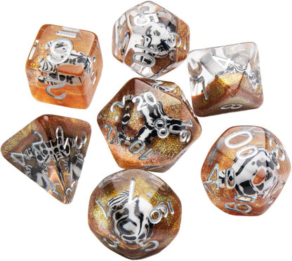 Gamegenic Embraced Series RPG Dice Set | Set of 7 Dice in a Variety of Sizes Designed for Roleplaying Games | Premium Quality Resin Dice with Unique Thematic Death Valley Design | Made by Gamegenic