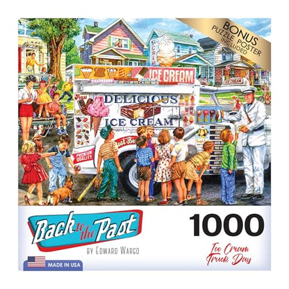 RoseArt - Back to The Past - Ice Cream Truck Day - 1000 Piece Jigsaw Puzzle for Adults - style: Ice Cream Truck Day