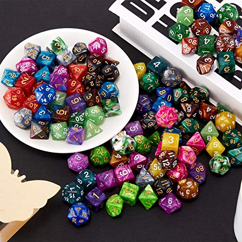 DND Dice Set, 25 X 7 Polyhedral Dice (175 Pieces) with Storage Pouch | Dungeons and Dragons D&D RPG MTG Table Game D4 D6 D8 D10 D% D12 D20 - color: 25sets-175pcs
