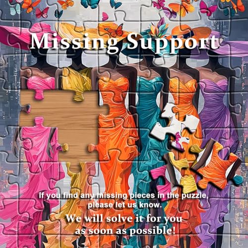 Impossible Puzzle for Adults 1000 Pieces,Black Woman Butterfly Puzzles, Elegant Lady Aesthetic Art Challenge Jigsaw Puzzle - style: Butterfly Muse Puzzle