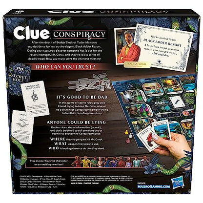 Hasbro Gaming Clue Conspiracy Board Game for Adults and Teens, Secret Role Strategy Games, Ages 14+, 4-10 Players, 45 Minutes, Mystery & Party Games
