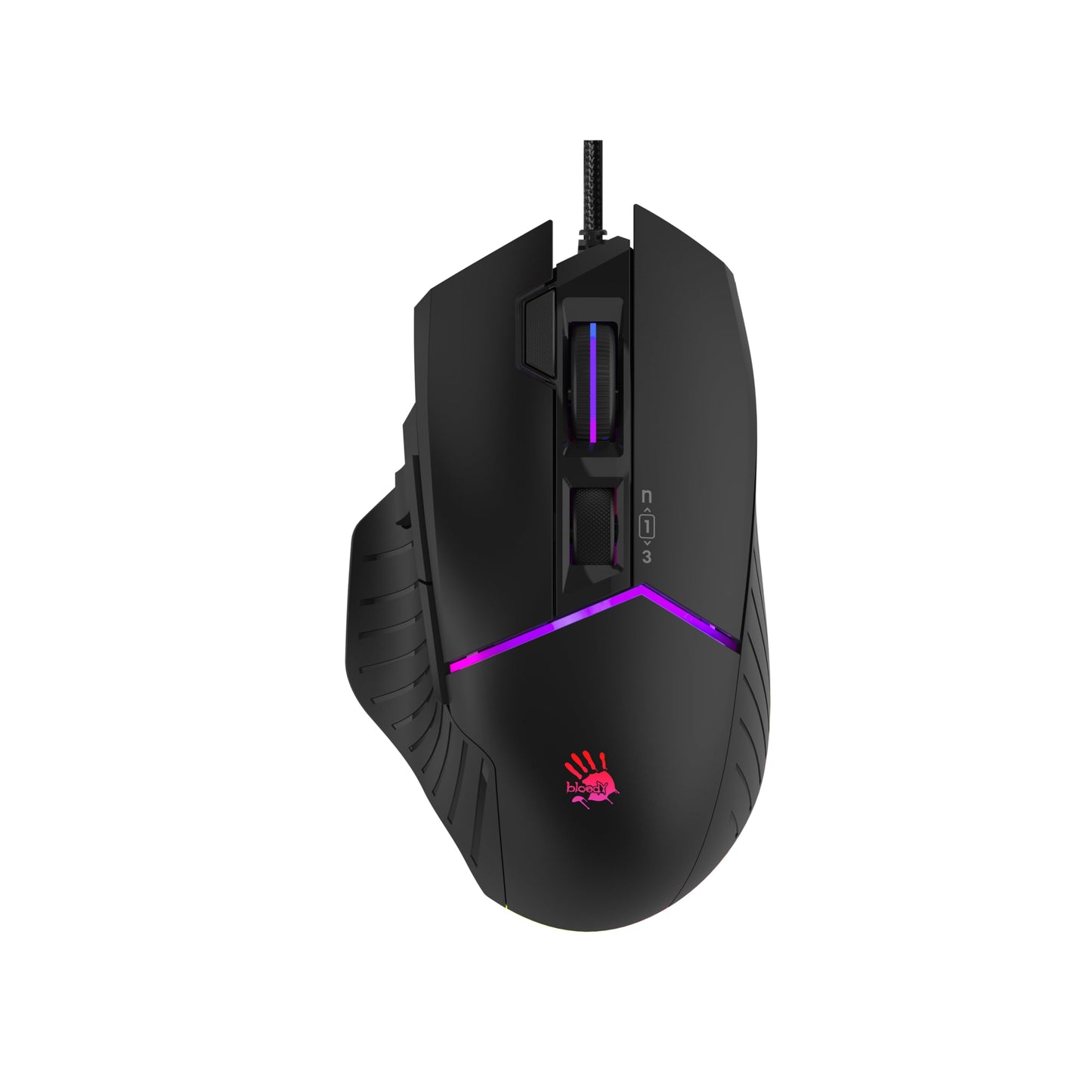 Bloody W95BR Max Extra Fire Gaming Mouse - 12,000 CPI, BC3332-A Sensor, 2000 Hz Report Rate, 4M Onboard Memory, RGB Backlit, Adjustable LOD, Precision Control, Ergonomic Design - color: W95Br
