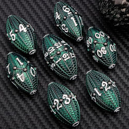 ARUOHHA DND Metal Dice Black Green Dragon Egg Dice with Rotating Dragon Egg Shell, Role Playing Game RPG Polyhedral D and D Dice Set D20 D12 D10 D8 D6 D4 - color: Black Green