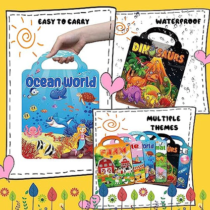 Kalysky 6Set Puffy Sticker Books for Kids 2-4, 3D Reusable Stickers Books for Toddlers 1-3 2-4,Farm+Animal+Dinosaurs+Ocean World+Space+Vehicle - color: 6 Set - Farm/Animal/Dinosaurs/Ocean/Space/Vehicle