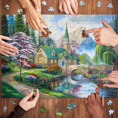 1000 Piece Jigsaw Puzzles for Adults,Beautiful Countryside Puzzle with 1:1 HD Poster, Precise Interlocking, Letter Markings on Back, Dust-Free, Stress Relief & Ideal Family Game Gift - color: Beautiful Countryside