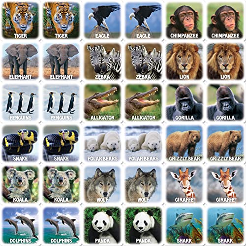 MasterPieces Kids Games - World of Animals Matching Game - Game for Kids and Family - Laugh and Learn - style: World of Animals