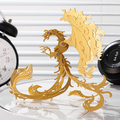 Phoenix 3D Metal Puzzle, Golden, 28 Pieces | DIY toys, Handmade puzzle, Model Kits, Stainless Steel, Building Blocks ,Assembly Gift for Adult - color: Phoenix Golden