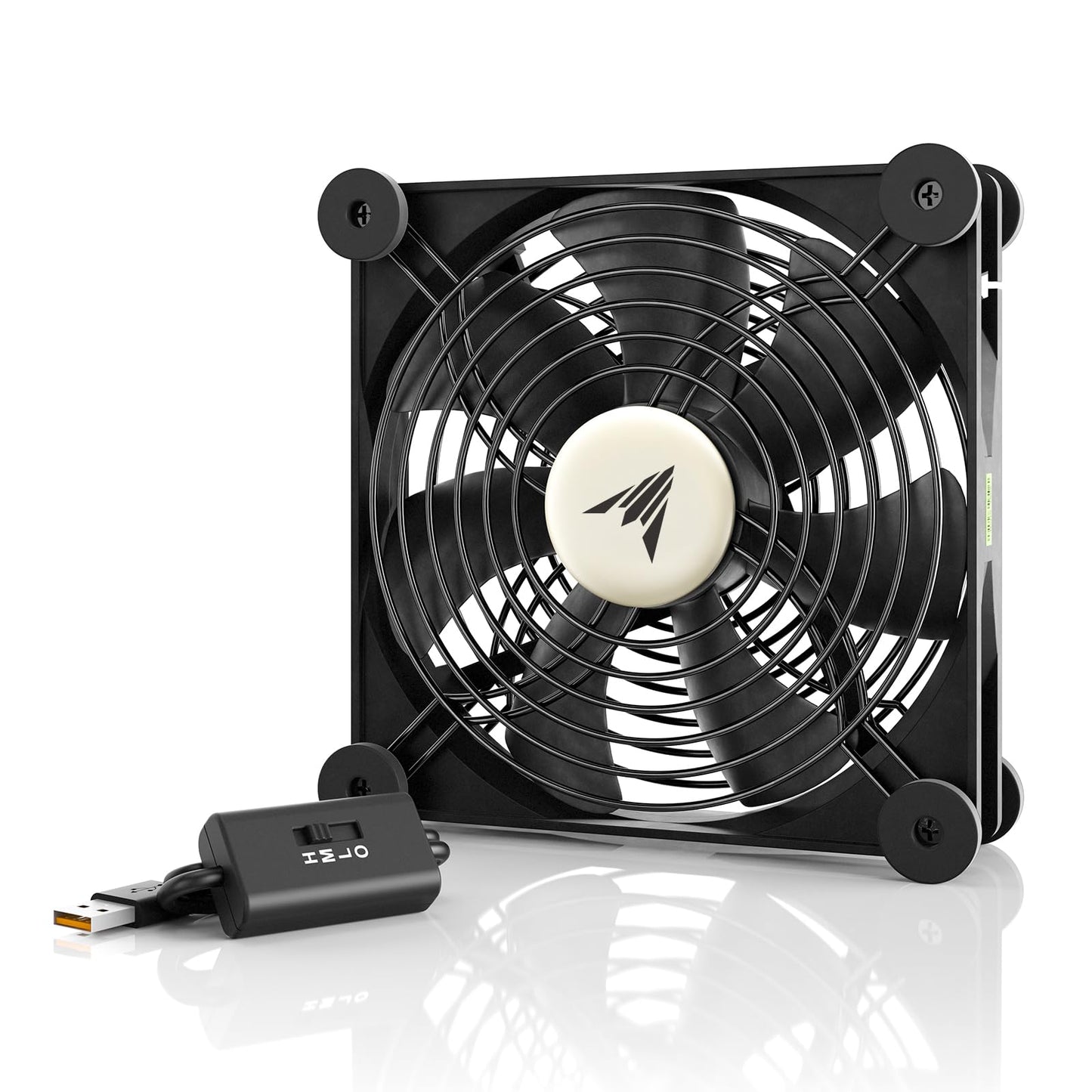 AC Infinity MULTIFAN S4, Quiet 140mm USB Fan, UL-Certified | For Receiver, DVR, PlayStation, Xbox, Computer, Cabinet Cooling - size: S4