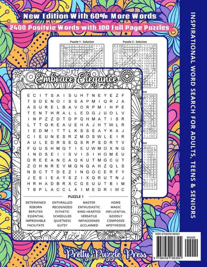Inspirational Word Search for Adults, Teens & Seniors: Large Print Word Search Puzzle Book to Keep the Brain Active & Mind Relaxed with Positive, Uplifting & Good Vibes Words
