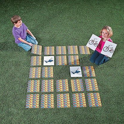 Fun Express Giant Memory Matching Game for Kids Ages 3-8 | 48 Jumbo Cards, Educational Learning Toy, Preschool Board Games for Toddler Activities