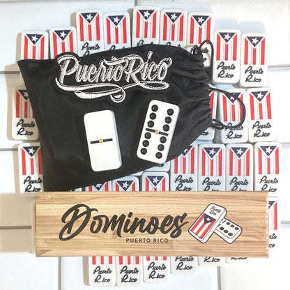 Puerto Rico Dominoes Set Adults Large No Box Comes Travel Domino Bag Set Puerto Rican Flag Dominos Doubles Six Boricua Accessories