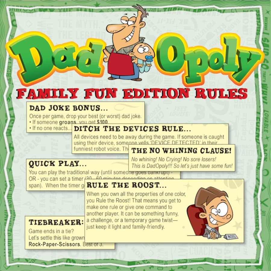 DadOpoly – The Hilarious Family Board Game for Dads and Kids, Family Night Laughs, and Dad Humor Fun