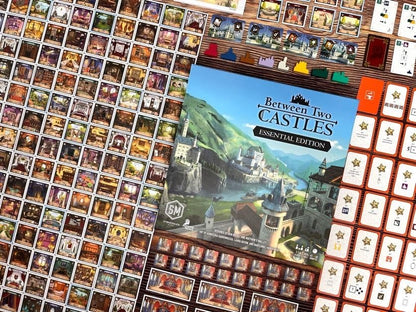 Stonemaier Games: Between Two Castles Essential Edition by Ben Rosset & Matthew O’Malley | Build Wacky Castles with Your Neighbors | Strategy Board Game for Adults & Family | 1-8 Players, 60 Mins