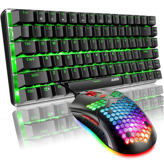 Gaming Keyboard and Mouse and Mouse Pad,Wired Rainbow Backlit Mechanical Keyboard,Superlight RGB Gaming Mouse,12000DPI Optical Sensor, for PC Gamers(Black) - color: Black Rainbow backlit