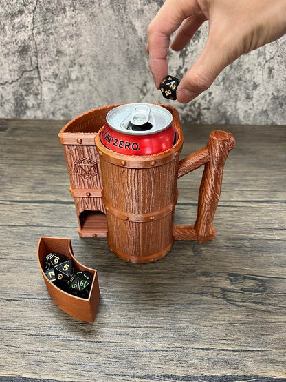 MunnyGrubbers - Mug Dice Tower - No Paint Odorless Insulated Cup Can - Random 7PCS D20 Set Included - Dice Jail and Holder - Dungeons and Dragons DND Gift - (Copper) - color: Copper