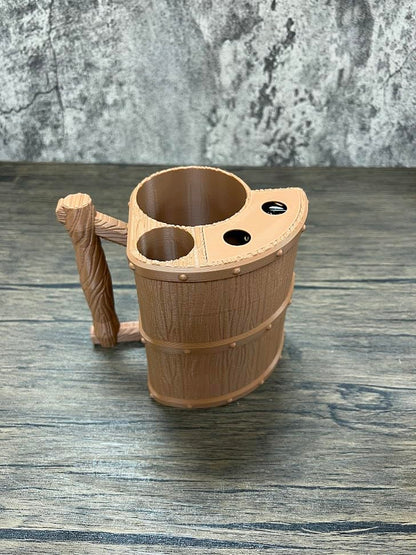 MunnyGrubbers - Mug Dice Tower - No Paint Odorless Insulated Cup Can Dice Tower - (Random 7PCS D20 Dice Set Included) - Dice Jail - Dice Holder - Dungeons and Dragons - DND Gift - (Brown) - color: Brown