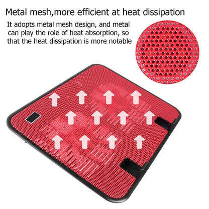 TEHAUX Laptop Cooling Pad 14 Inch – Dual Quiet USB Fans for Efficient Heat Dissipation & Ergonomic Adjustable Stand – for Office, Travel, Bed & Gaming Laptops