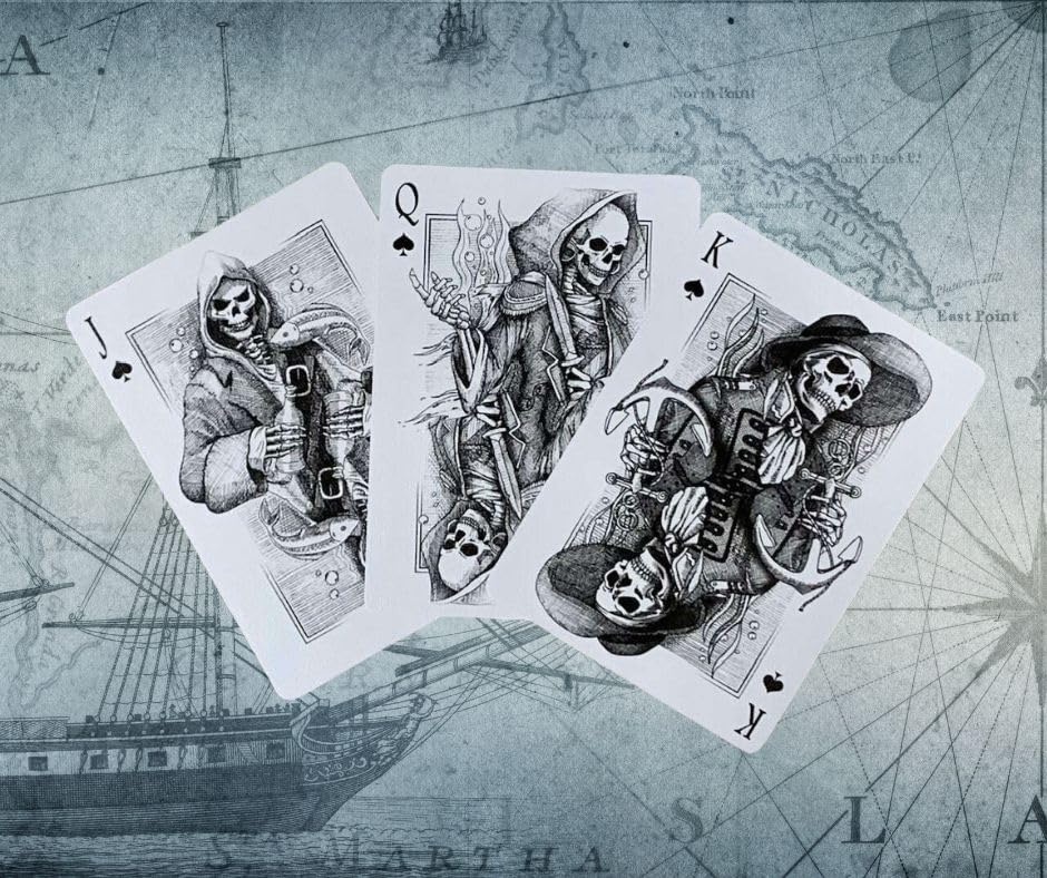 Neptune’s Graveyard Bicycle Pirate Ship & Mermaid Playing Cards - Premium Quality, Ideal for Pirate Parties, Ocean-Themed Decorations & Gifts - 2-Pack Set