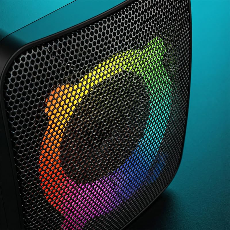 1 Pair Computer Speakers with Subwoofer, USB Powered Speakers with 3.5mm Aux Input, Wired RGB Stereo Speaker for Desktop PC Monitor, Gaming Desk Accessories