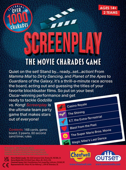 Outset Media Screenplay: The Movie Charades Game - The Ultimate Team Party Game that Makes Stars Out of Everyone! Contains Over 1000 charades