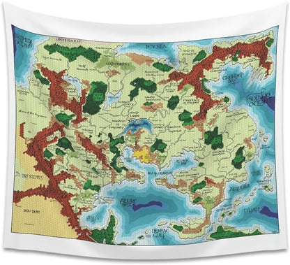 POLYMORPH PRINTS Greyhawk Indoor Wall Tapestry, Flanaess Advanced Dungeons and Dragons Indoor RPG Map Home Wall Decor | AD&D (104" x 88") - size: 104"L x 88"W