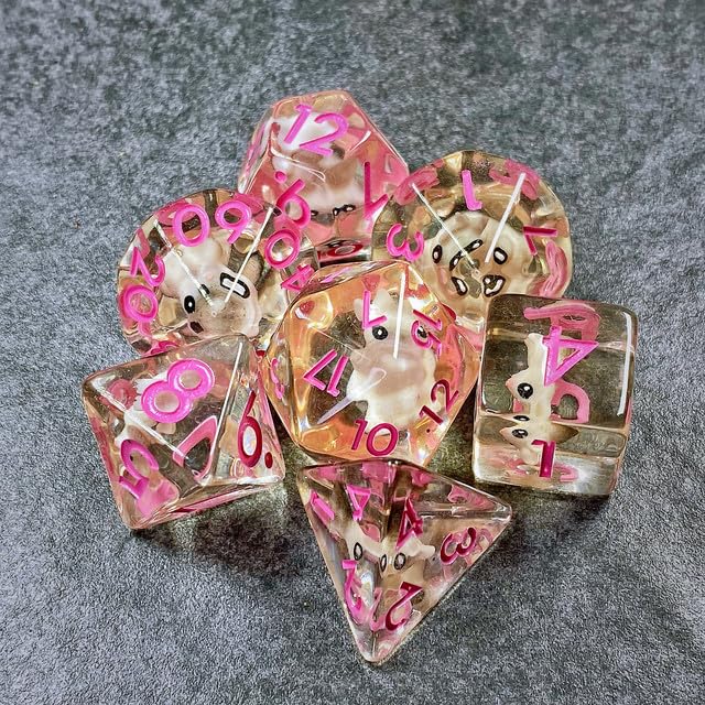 Sage's Portal Animal Familiars Resin DND Dice Set Polyhedral Dice Set for Dungeons and Dragons RPG Pathfinder Tabletop TTRPG (Bunny Familiar)