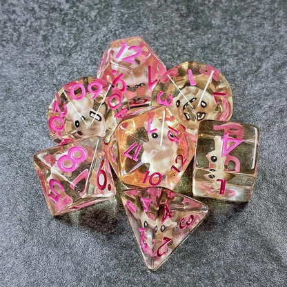 Sage's Portal Animal Familiars Resin DND Dice Set Polyhedral Dice Set for Dungeons and Dragons RPG Pathfinder Tabletop TTRPG (Bunny Familiar)