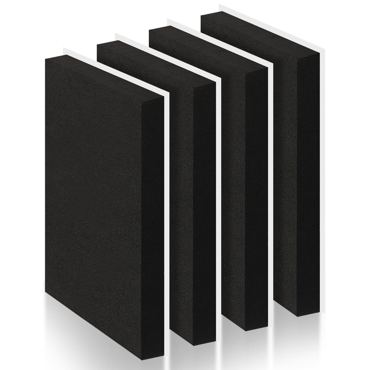 4 Pcs 1" Thick Foam Padding Sheet with Adhesive Backing Block | 12 Inch x 18 Inch, Closed Cell, Self Stick Neoprene Insulation Foam Sheet, Black, for Furniture Cars Speakers - color: Black, size: 1 Inch Thick, 12 x 8 Inches