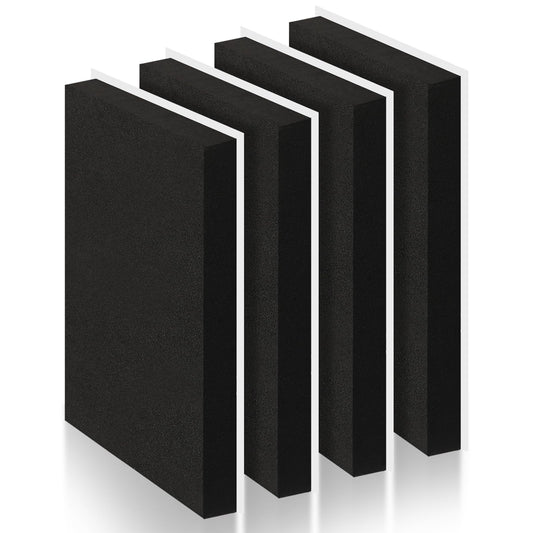 4 Pcs 1" Thick Foam Padding Sheet with Adhesive Backing Block | 12 Inch x 18 Inch, Closed Cell, Self Stick Neoprene Insulation Foam Sheet, Black, for Furniture Cars Speakers - color: Black, size: 1 Inch Thick, 12 x 8 Inches