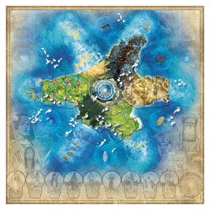 Atlantis Rising Playmat – Stitched Neoprene Board Game Mat for Atlantis Rising 2nd Edition | Flooded Island Artwork, Resource Areas & Immersive Table Presence