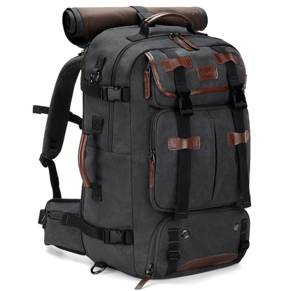 Gonex 40L Convertible Laptop Backpack, Airline Approved | 3-in-1 carry, Thick canvas, Shoe compartment, Hidden straps, Travel & Work Use - color: Dark Gray