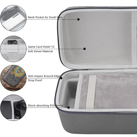 Portable Carry Case for Nintendo Switch/Switch OLED - Built-in Stand Fit for Switch AC Adapter, Switch Dock / Pro Controller Accessories, Zelda Theme Switch Travel Case with Removable Shoulder Strap