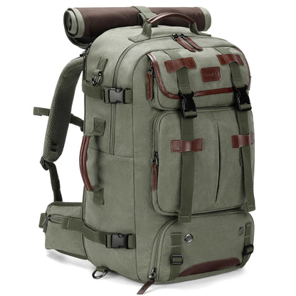 Gonex 40L Convertible Laptop Backpack, Airline Approved | 3-in-1 carry, Thick canvas, Shoe compartment, Hidden straps, Travel & Work Use - color: Green