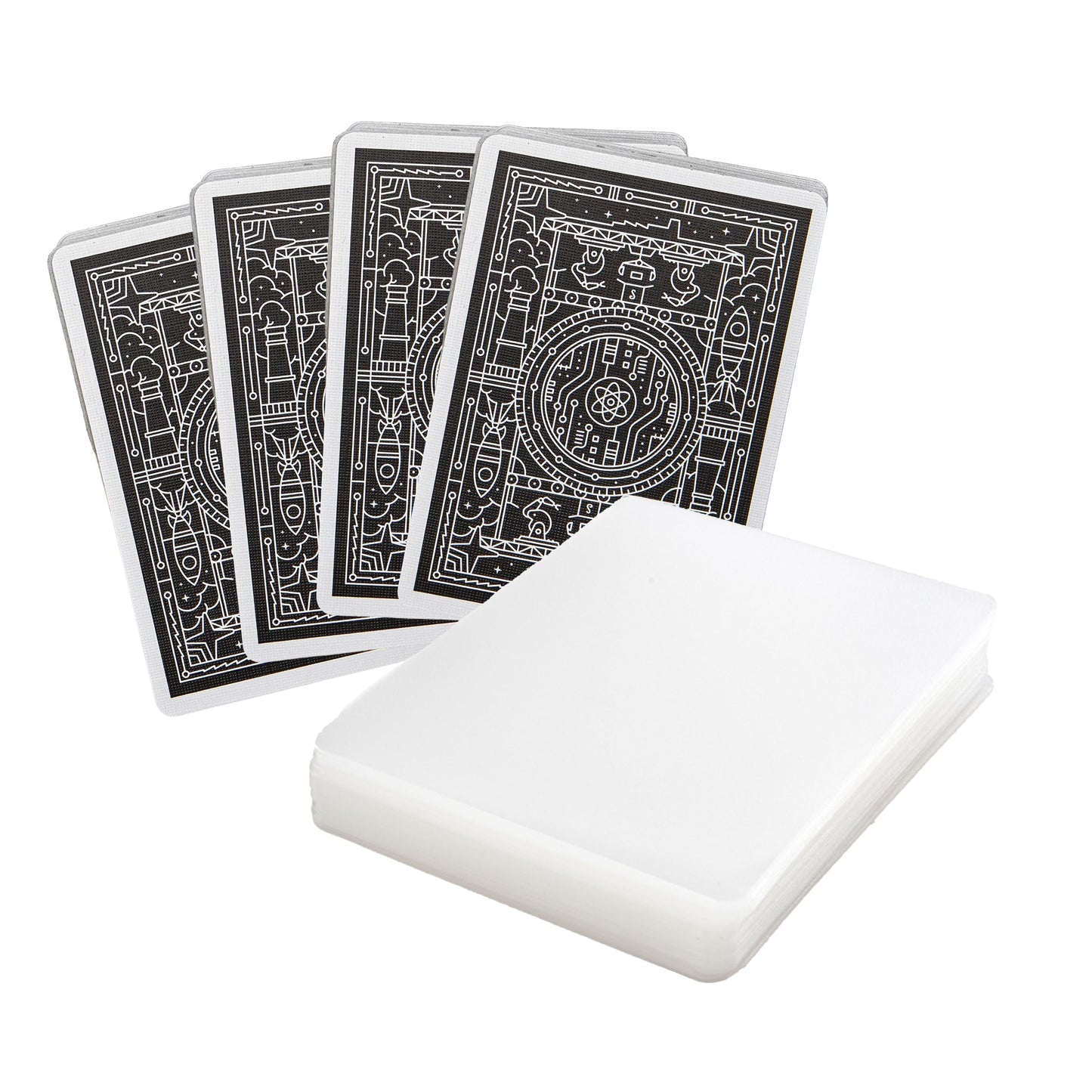 Stellar Factory Card Sleeves 112-Count, Matte & Clear, 2.5" x 3.5" | Archival acid-free polypropylene; rounded corners resist snags; fits MTG, Everdell, Root, Gloomhaven, Ark Nova & more.