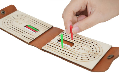 Travel Cribbage Board Game Set Portable Travel Games Includes Storage Space 2 Deck 12 Pegs of Cards and Instructions Classic Family Cribbage Game Ideal for Family Fun and Entertaining (2pack) - color: 2pack