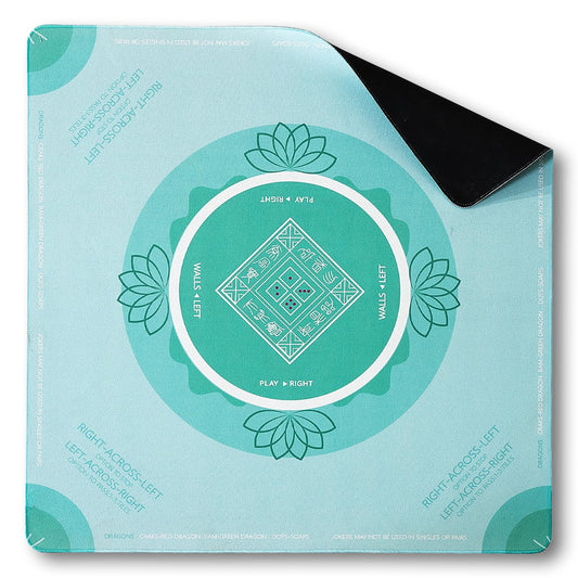 Non-Slip Mahjong Mat with Rule, Noise Cancelling American Mahjong Table Mat and Cover for Poker Cards, Board and Tile Games, 31.5 Inch X 31.5 Inch(Green)
