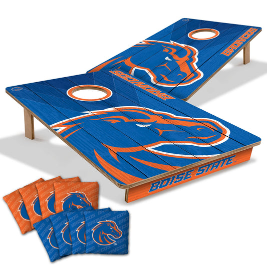 YouTheFan NCAA 2’ x 3’ Wood Cornhole Game with Logo Bags - color: Boise State Broncos