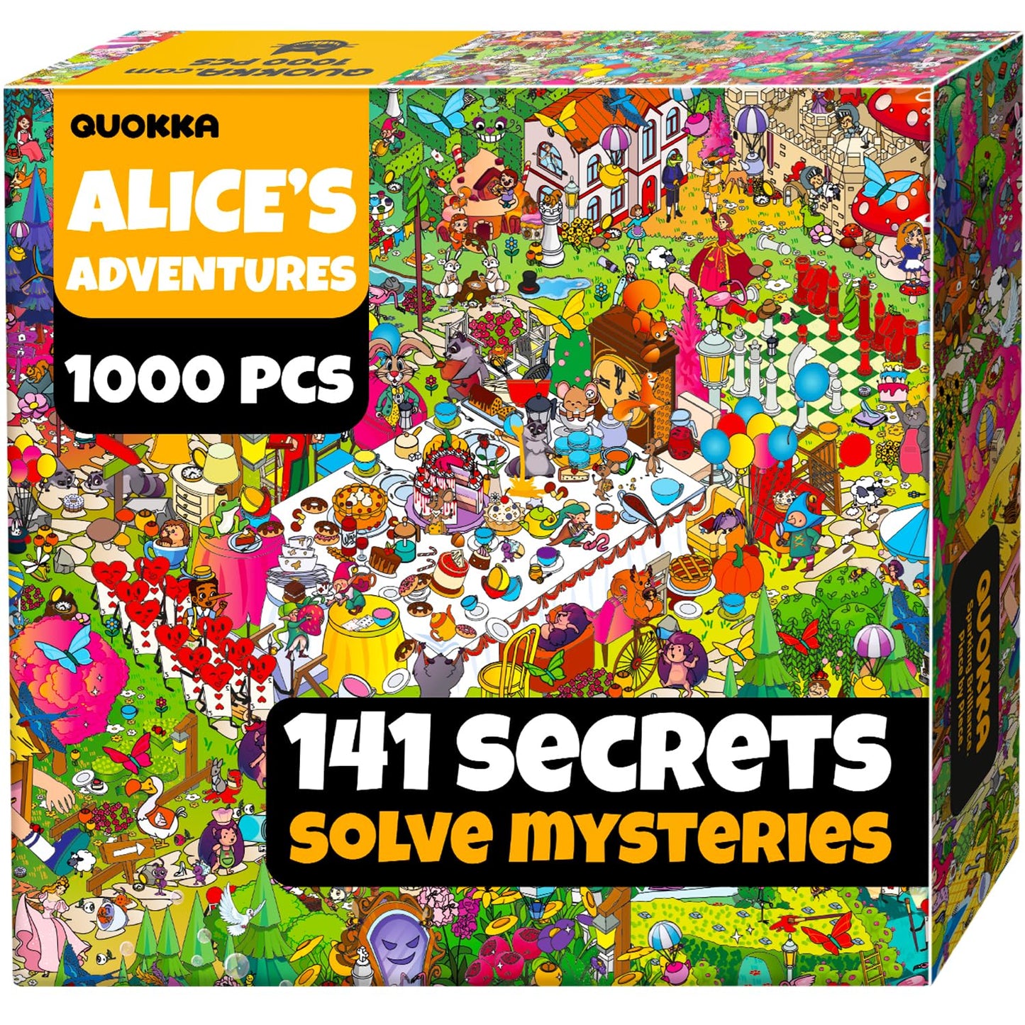QUOKKA 1000 Piece Jigsaw Puzzle for Adults Alice in Wonderland – Puzzles for Adults 1000 Pieces Premium Box Packaging - Extra Fun Hidden Secrets & Audio Story – Perfect Relaxation Creativity Gift - color: Alice